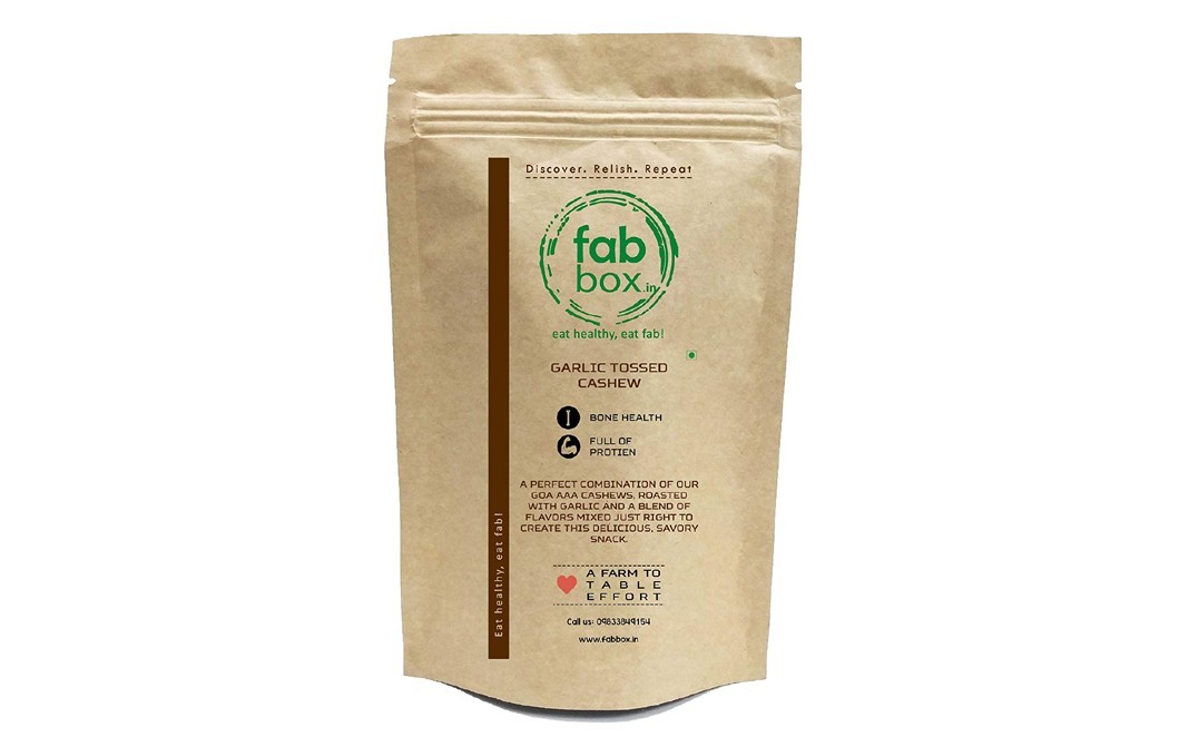 Fab box Garlic Tossed Cashew    Pack  70 grams